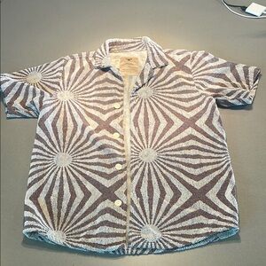 OAS Striped Terry Cloth Shirt Men’s Small